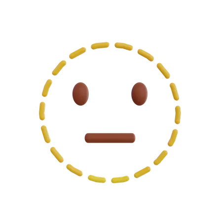 Gepunktete Gesichtslinie Emoji  3D Icon