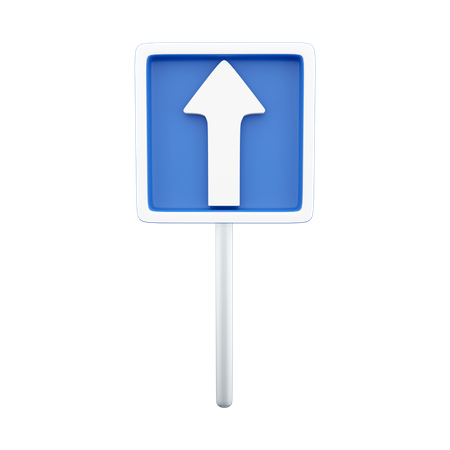 Geradeaus Straßenschild  3D Icon