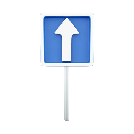 Geradeaus Straßenschild  3D Icon