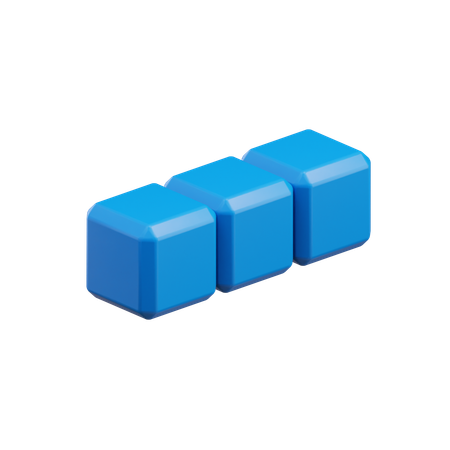 Gerader kurzer Tetrisblock  3D Icon