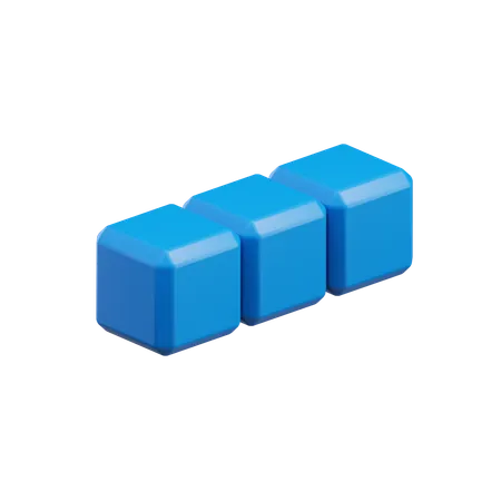 Gerader kurzer Tetrisblock  3D Icon