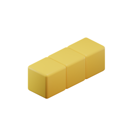 Gerader kurzer Tetrisblock  3D Icon