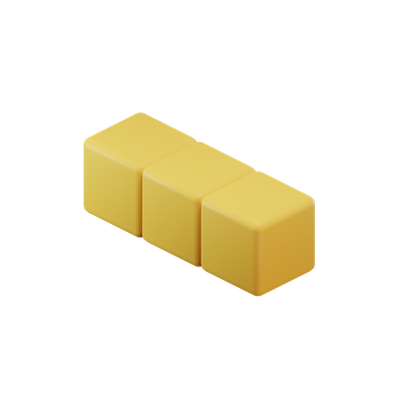 Gerader kurzer Tetrisblock  3D Icon