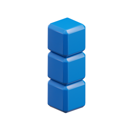 Gerader kurzer Tetris Block2  3D Icon