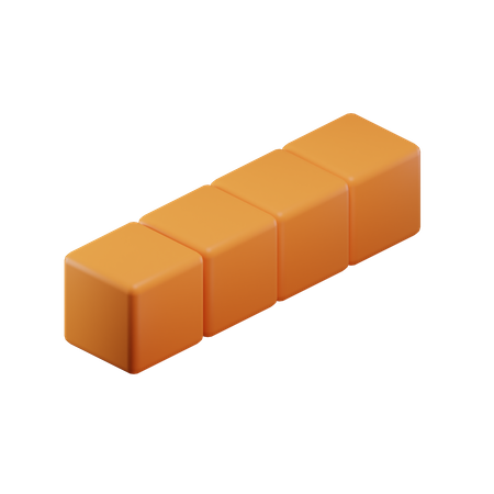 Gerader langer Tetrisblock  3D Icon