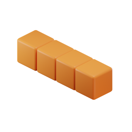 Gerader langer Tetrisblock  3D Icon