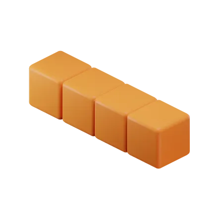 Gerader langer Tetrisblock  3D Icon