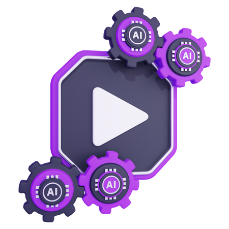 Gerador de vídeo de inteligência artificial  3D Icon