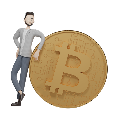 Gerenciador de bitcoins  3D Illustration