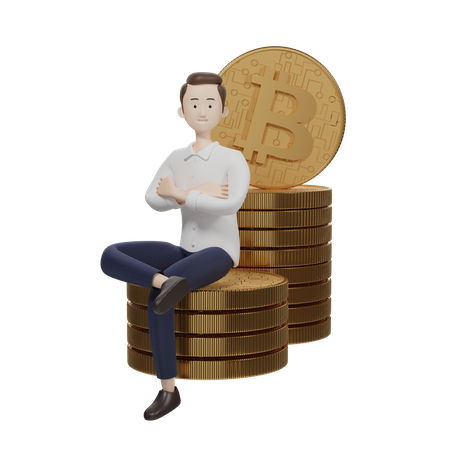 Gerenciador de bitcoins  3D Illustration