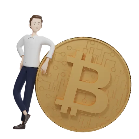 Gerenciador de bitcoins  3D Illustration