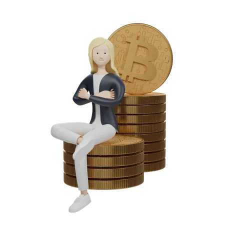 Gerenciador de bitcoins  3D Illustration