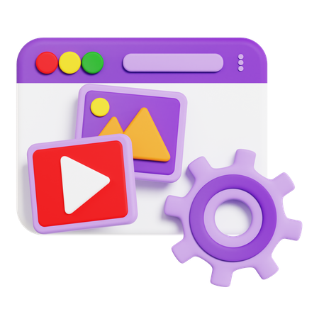 Gerenciamento de conteúdo  3D Icon