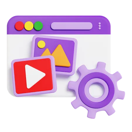 Gerenciamento de conteúdo  3D Icon