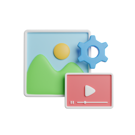 Gerenciamento de conteúdo  3D Icon