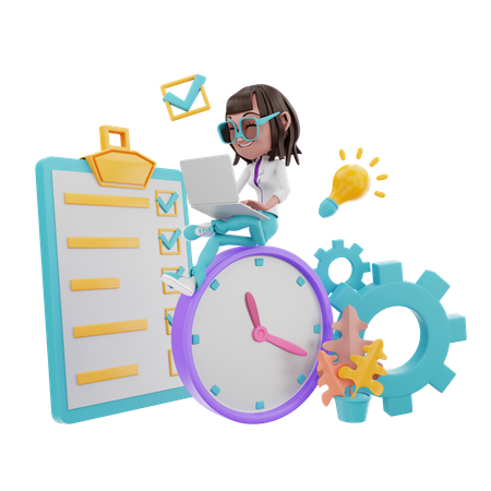 Gerenciamento de cronograma  3D Icon