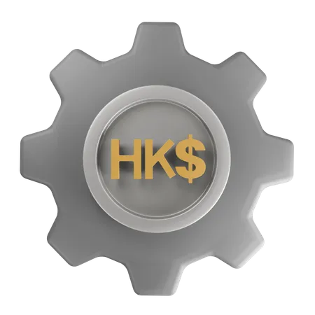 Gestão de dinheiro em dólares de Hong Kong  3D Icon