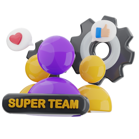 Gerenciamento de equipe  3D Icon