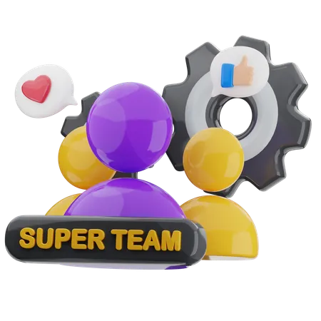 Gerenciamento de equipe  3D Icon