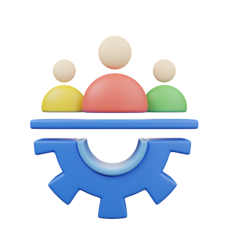 Gerenciamento de equipe  3D Icon