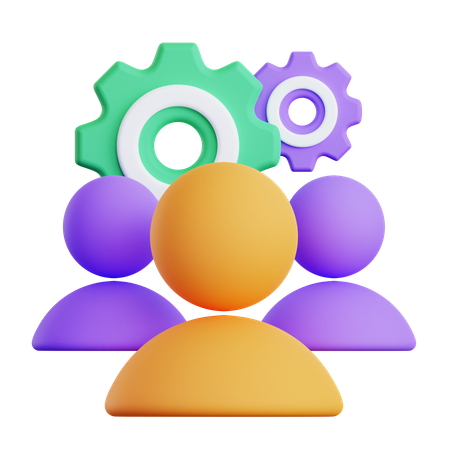 Gerenciamento de equipe  3D Icon