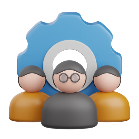 Gerenciamento de equipe  3D Icon