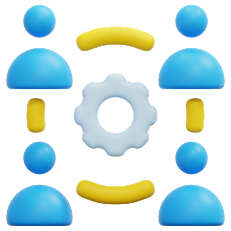 Gerenciamento de equipe  3D Icon