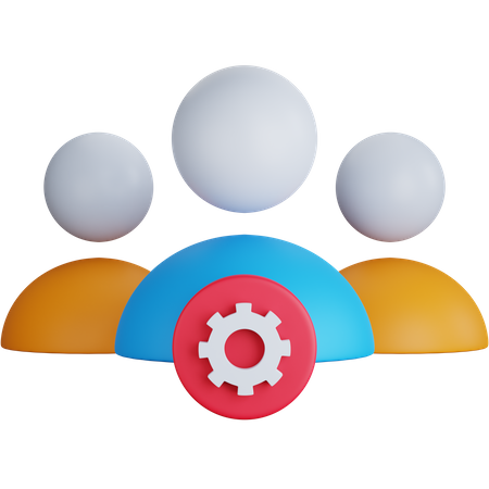 Gerenciamento de equipe  3D Icon