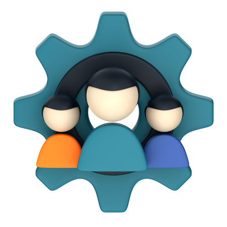 Gerenciamento de equipe  3D Icon
