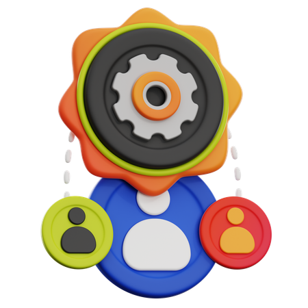 Gerenciamento de equipe  3D Icon