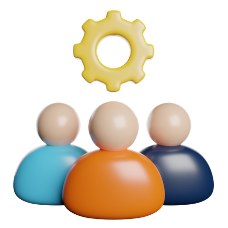 Gerenciamento de equipe  3D Icon