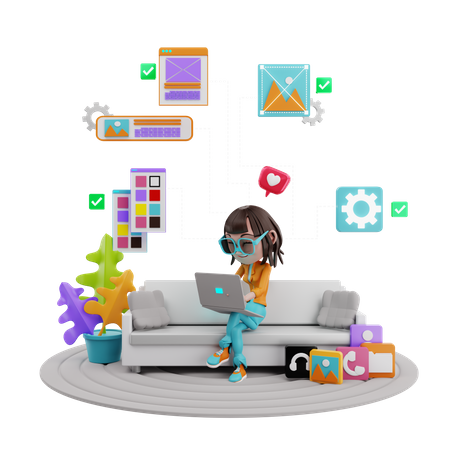 Gerenciamento de layout web  3D Icon
