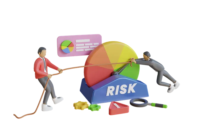 Gestão de riscos empresariais  3D Illustration