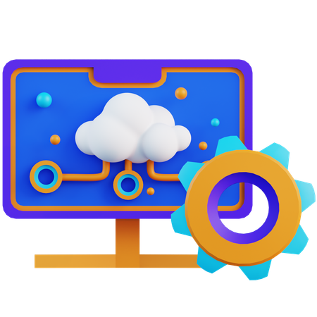 Gerenciamento de sistema de computação em nuvem  3D Icon