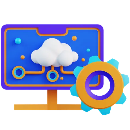 Gerenciamento de sistema de computação em nuvem  3D Icon