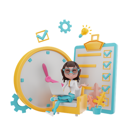 Gerenciamento de tempo  3D Icon