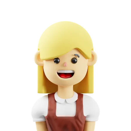 German Woman  3D Icon