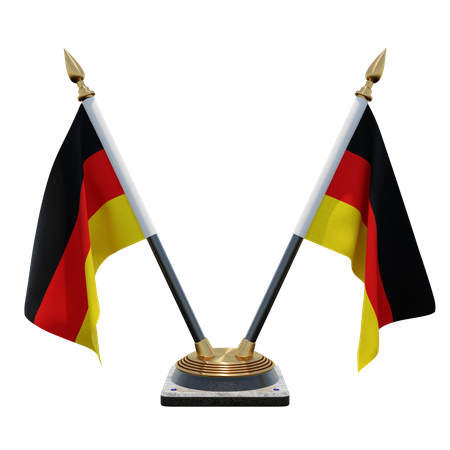 Germany Double Desk Flag Stand  3D Icon