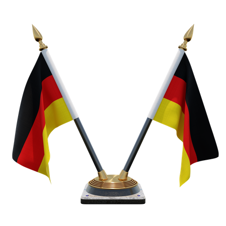 Germany Double (V) Desk Flag Stand  3D Icon