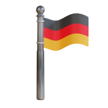 Flag Of Germany On A Pole Is A Design Asset Depicting The National Flag Of Germany Displayed On A Flagpole This Asset Is Suitable For Projects Related To German Culture Patriotism National Events Or Any German Themed Design 3D Icon