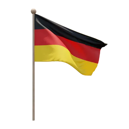 Germany Flag Pole  3D Flag