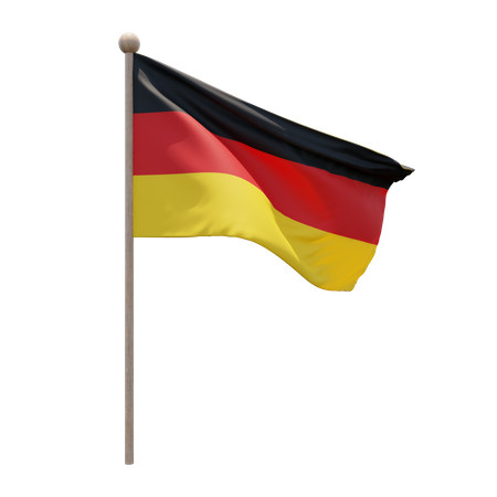 Germany Flag Pole  3D Illustration