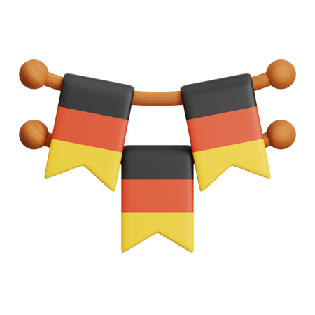 Germany Garland Flag  3D Icon