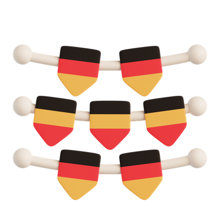 Germany Garland Flag  3D Icon