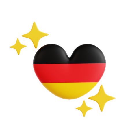 Germany Heart Flag  3D Icon