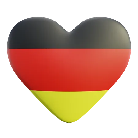 3 D Germany Heart Flag 3D Icon