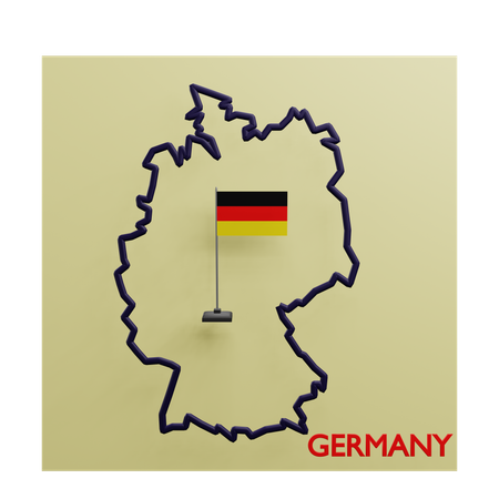 Germany Map  3D Icon