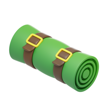 Gerollte grüne Teppichmatte  3D Icon