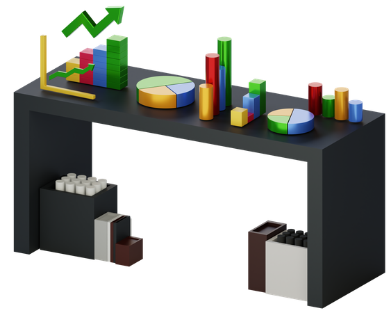 Wirtschaftsanalyse  3D Illustration