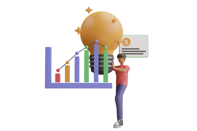 Geschäftsanalyseidee  3D Illustration